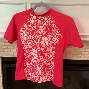 Lands’ End Rash Guard | Size Medium | Pink Flowers